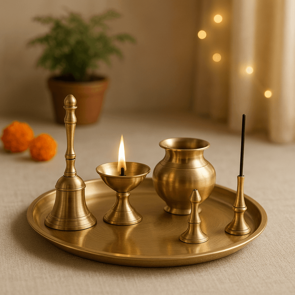 Brass Puja Thali Set