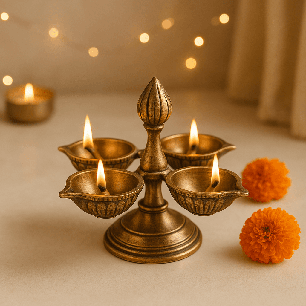 Brass Diya Set